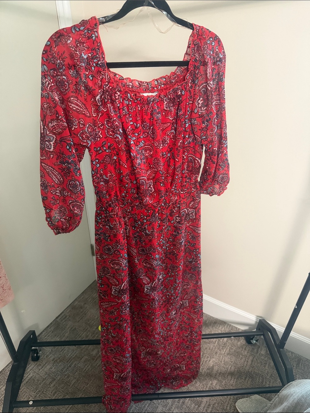 Speechless Red Paisley Jumpsuit Romper